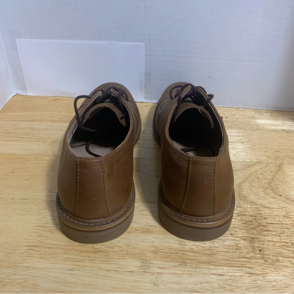 Mens Merona Comfort Gel Brown Faux Leather Cap Toe‎ Dress Oxford Shoes Size 8 M